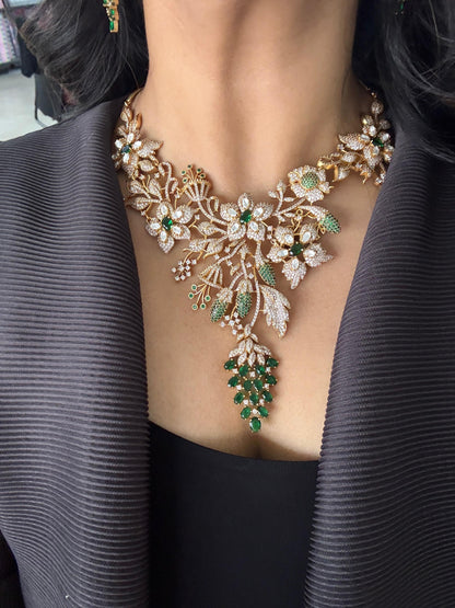 Enchanted Baagh Polki Fusion Indian Diamond Set