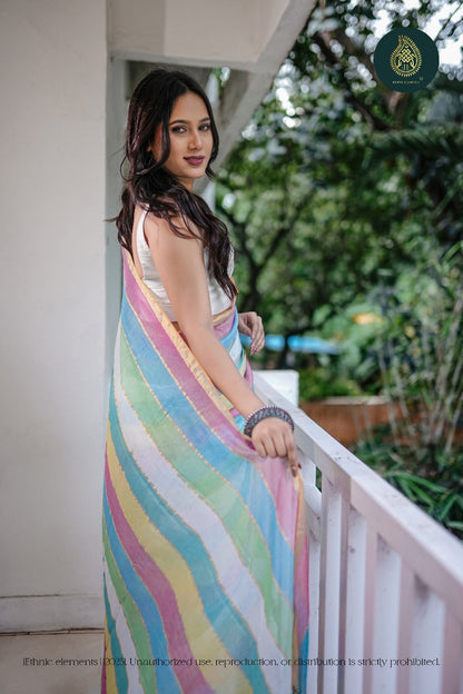 Mul Cotton Saree With Pastel Threads