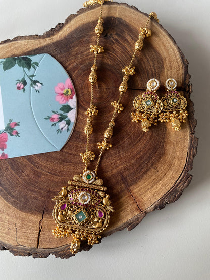 Lopamudra Long Gold Traditional Set | Sone Pe Suhaga