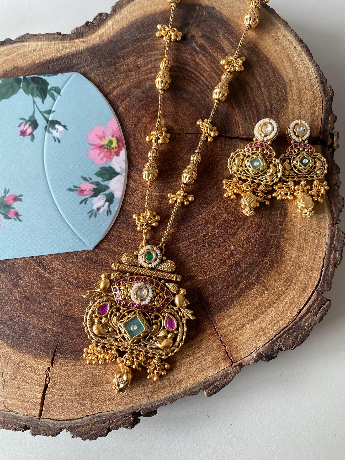 Lopamudra Long Gold Traditional Set | Sone Pe Suhaga