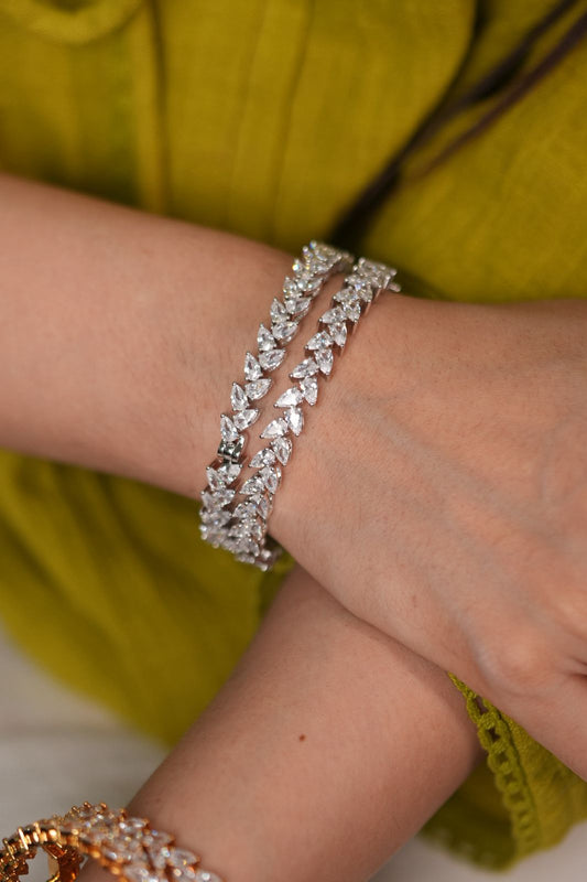 Reggie Pear Shaped Diamond Bangle Set