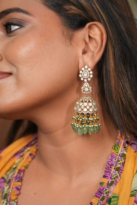 Bani Polki Moissanite Big Indian Jhumka