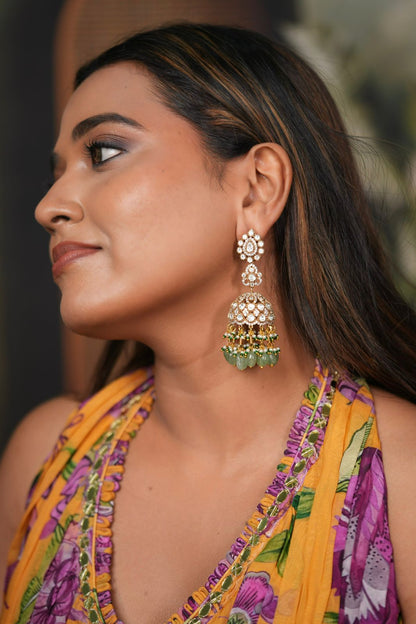 Bani Polki Moissanite Big Indian Jhumka
