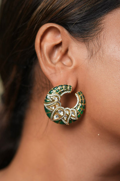 Bipasha Moissanite Polki Indo Western Studs