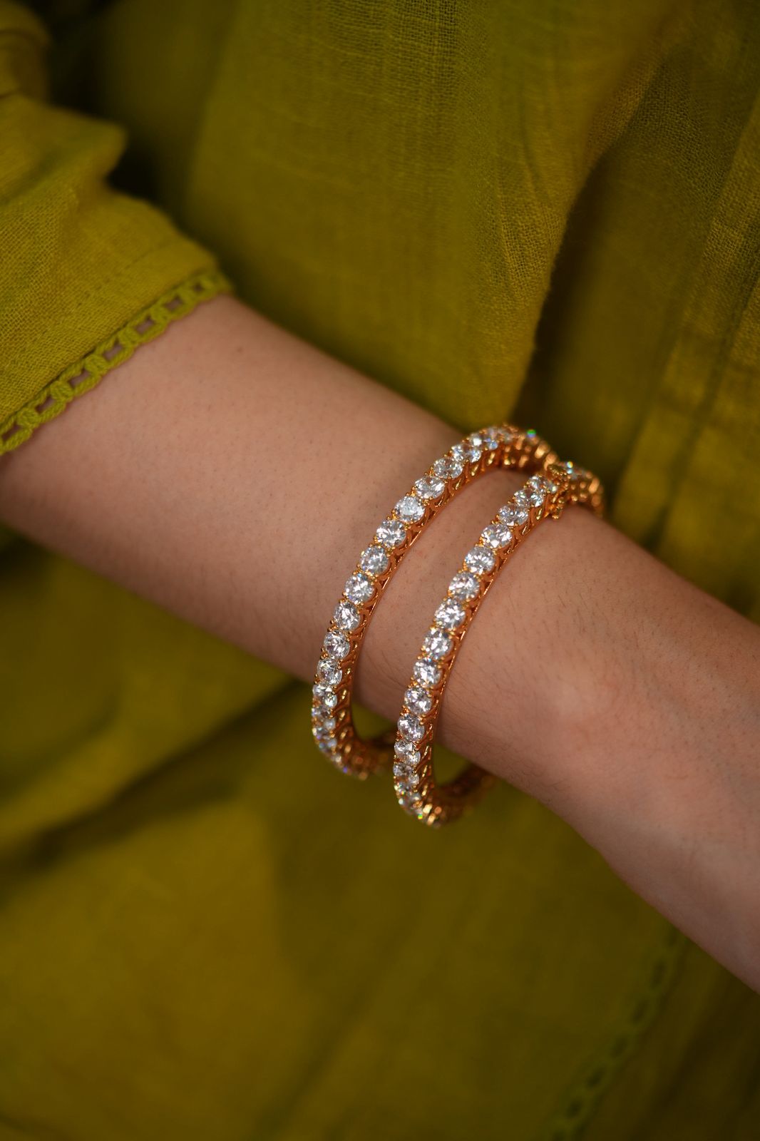 50 cent Classic Diamond Bangle Set | Openable