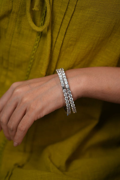 50 cent Classic Diamond Bangle Set | Openable