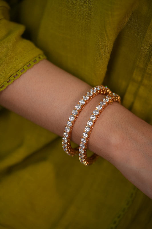 50 cent Classic Diamond Bangle Set | Openable