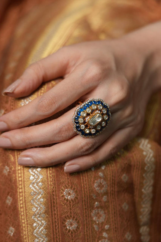 Sonam Moissanite Polki Indian Ring | Adjustable