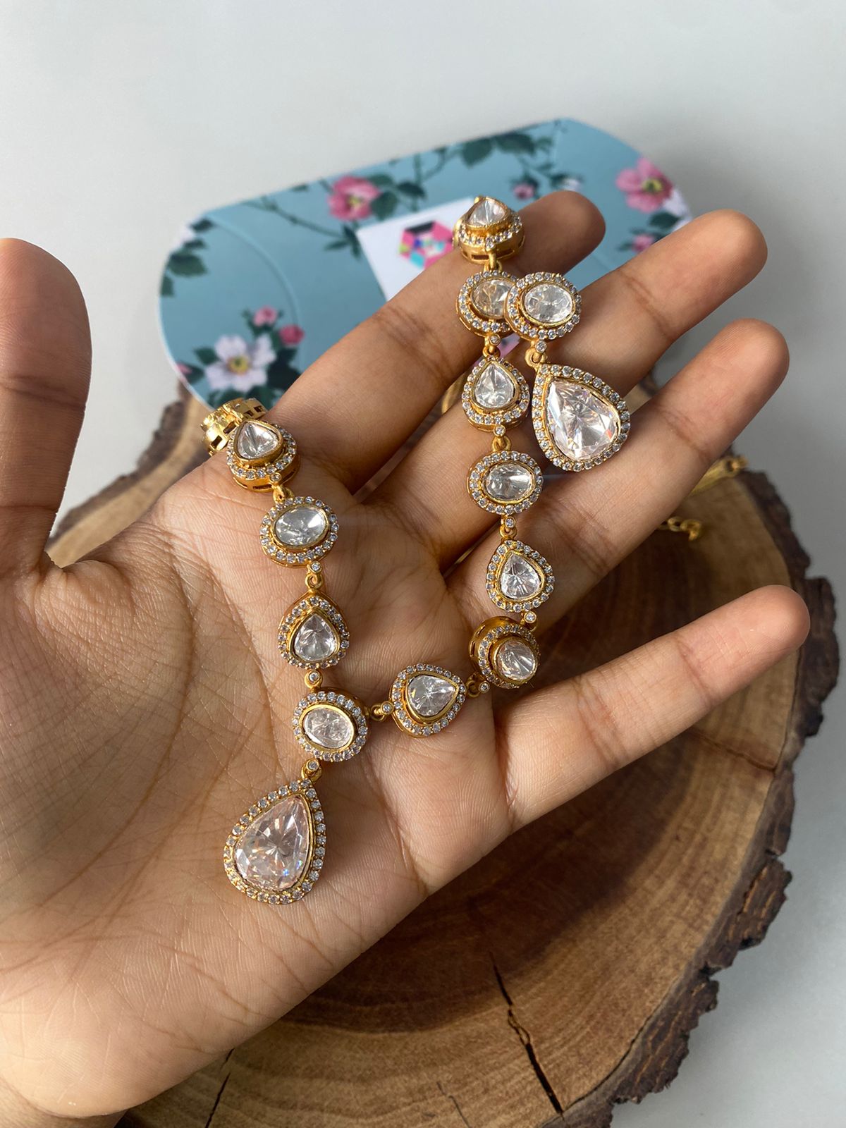 Preeti Classic Uncut Moissanite Polki Set