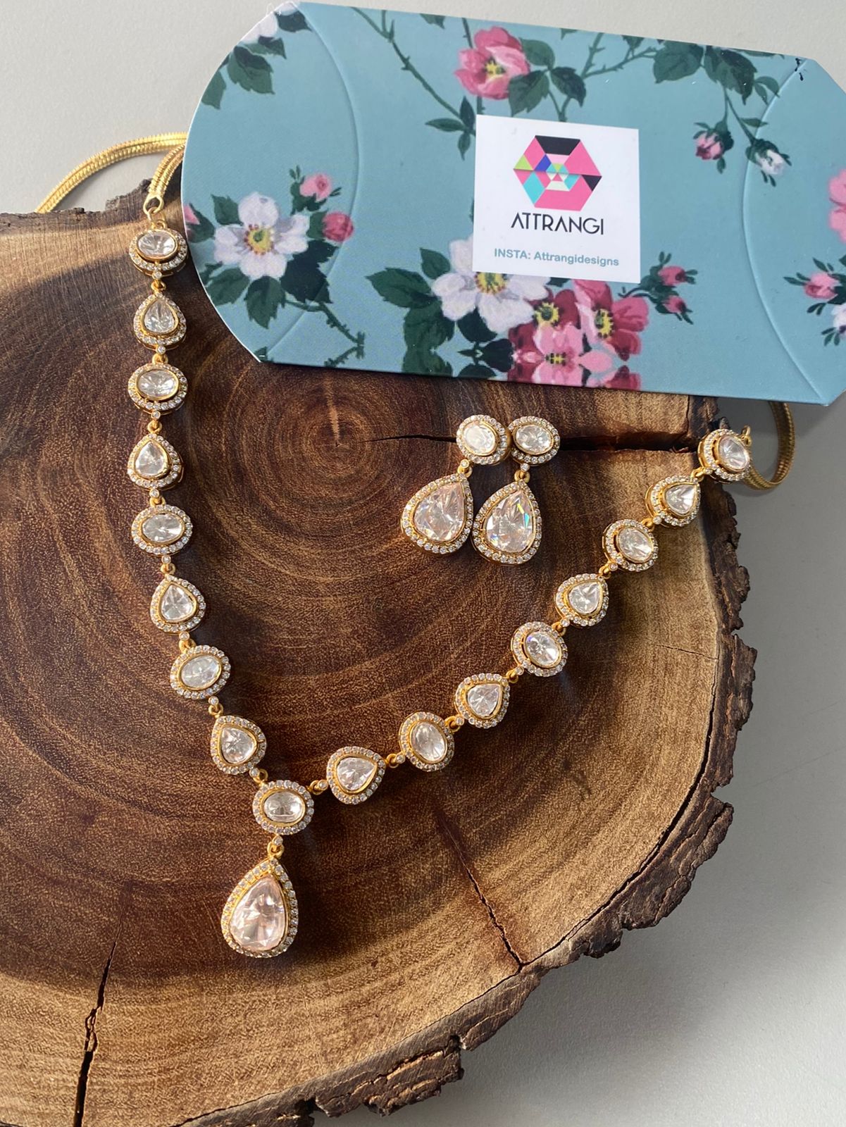 Preeti Classic Uncut Moissanite Polki Set