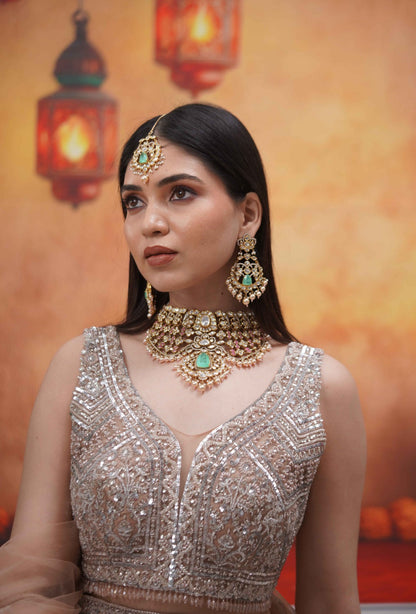 Banno Rani Ultimate Polki Moissanite Rich Indian Bridal set