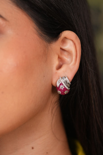 Strawberry Diamond Designer Stud Earrings