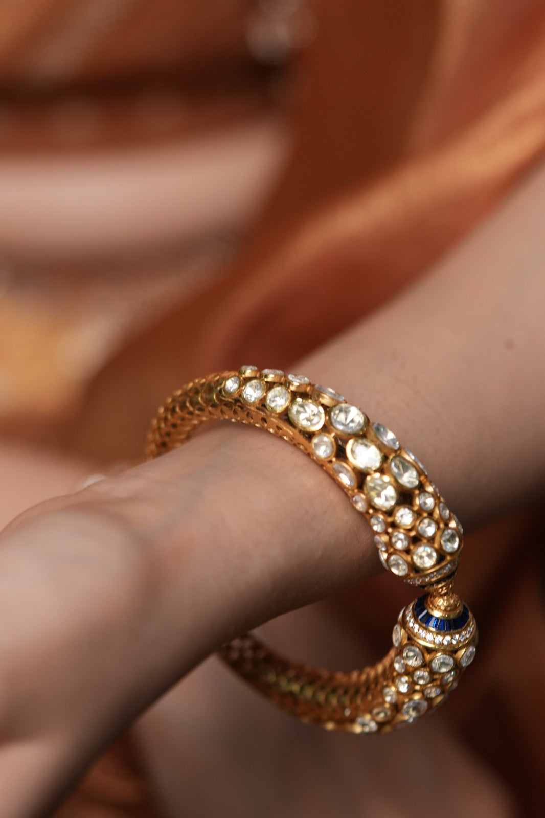 Kaajal Moissanite Openable Uncut Diamond Polki Kada