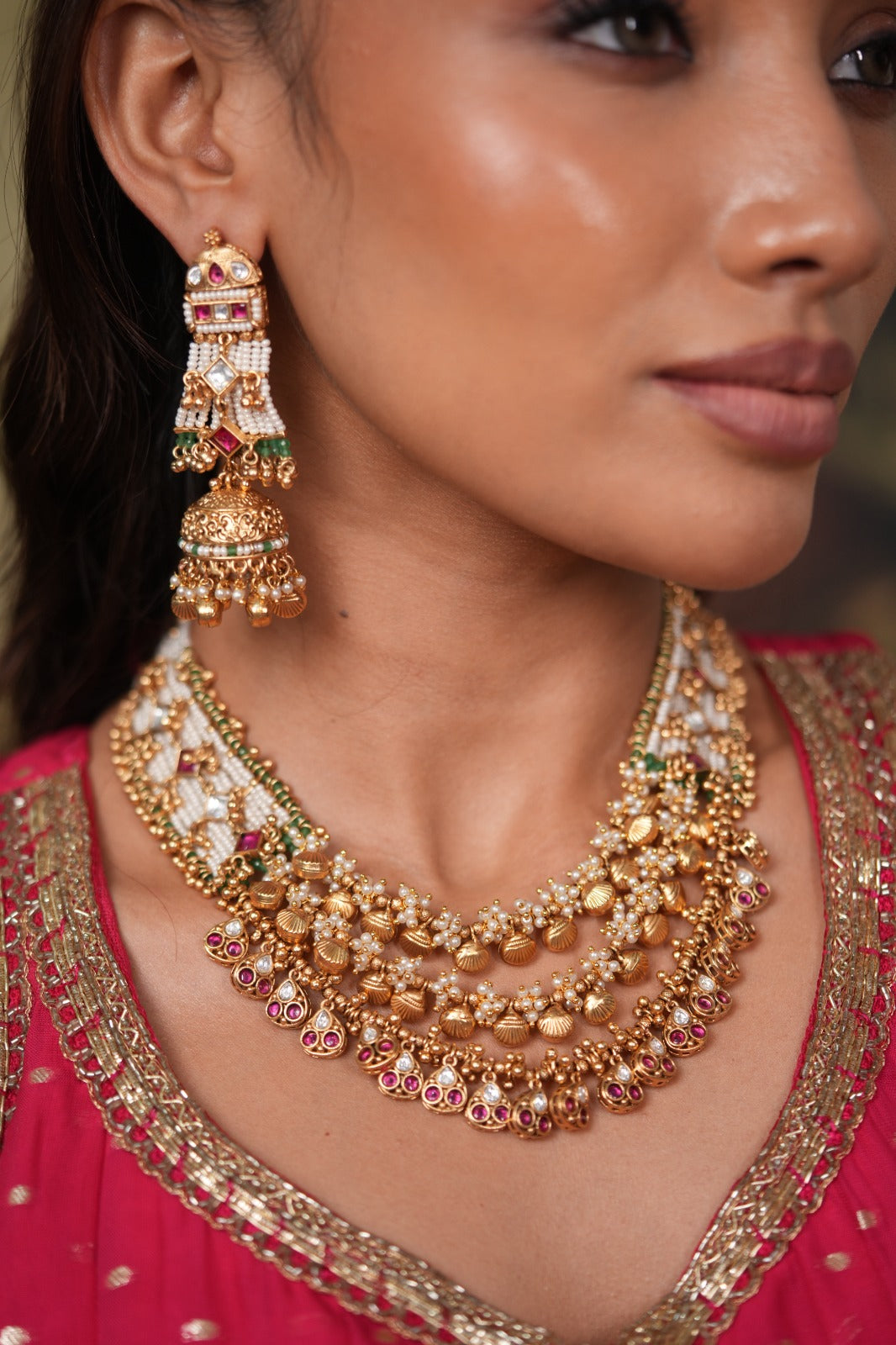 Kumud 3 layer Traditional Gold Set | Sone Pe Suhaga