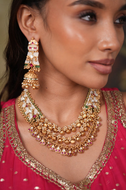 Kumud 3 layer Traditional Gold Set | Sone Pe Suhaga