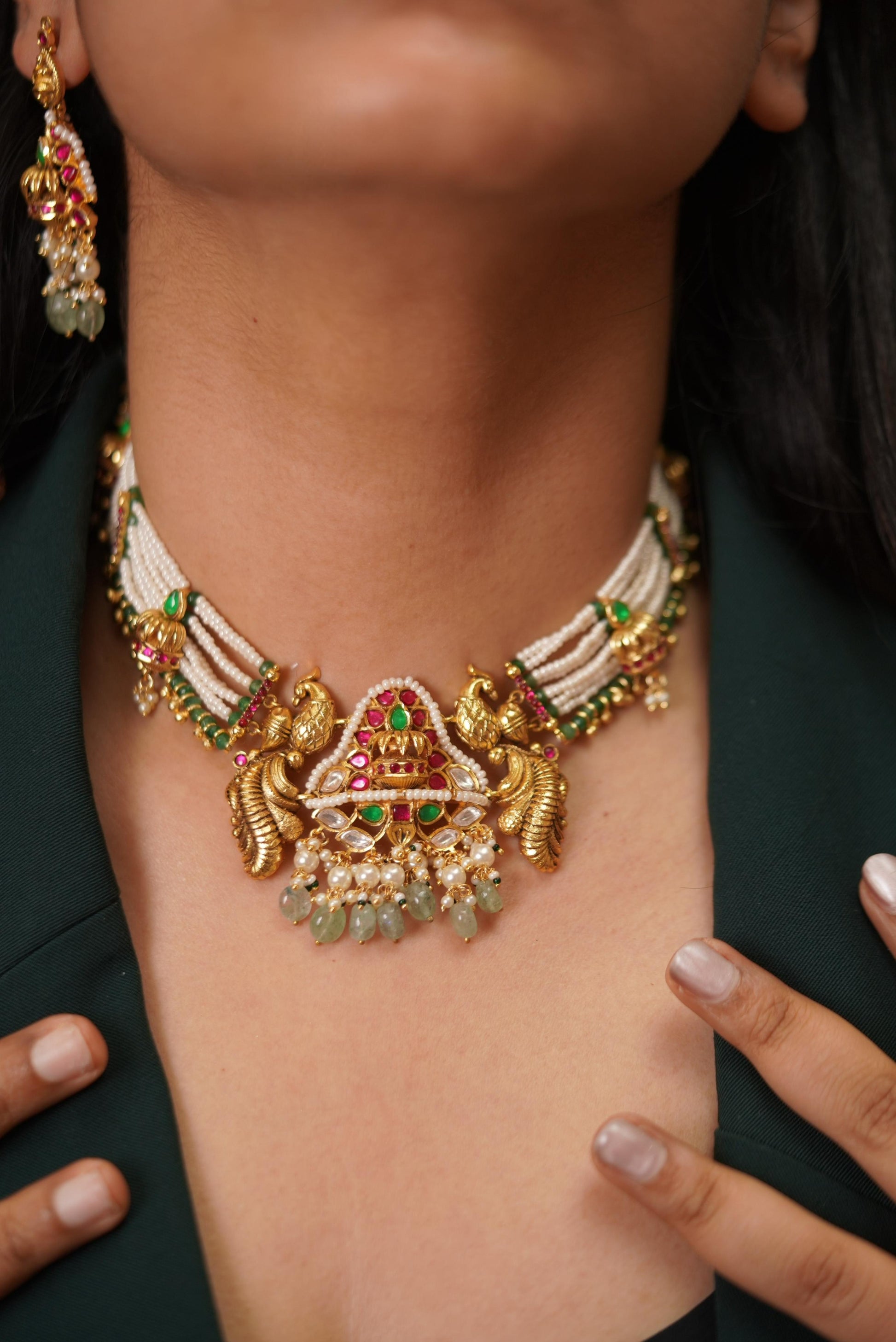 Pankhudi Gold Necklace Set | Banjaran Collection