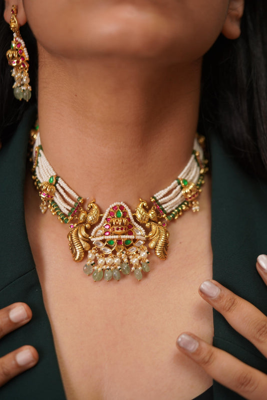 Pankhudi Gold Necklace Set | Banjaran Collection