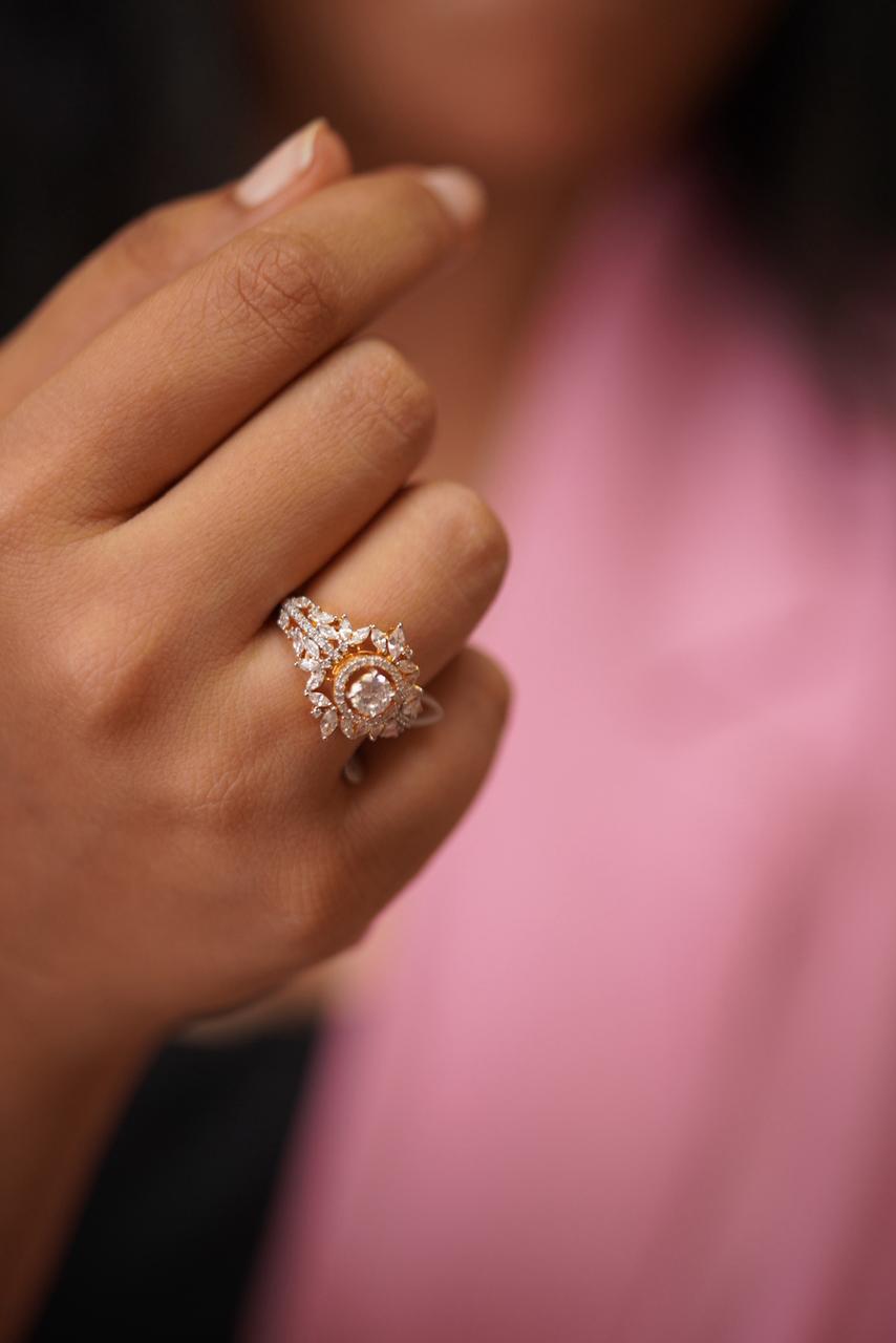 Ray Round Soltiaire Marquise Jacket Diamond Ring | Daily Wear