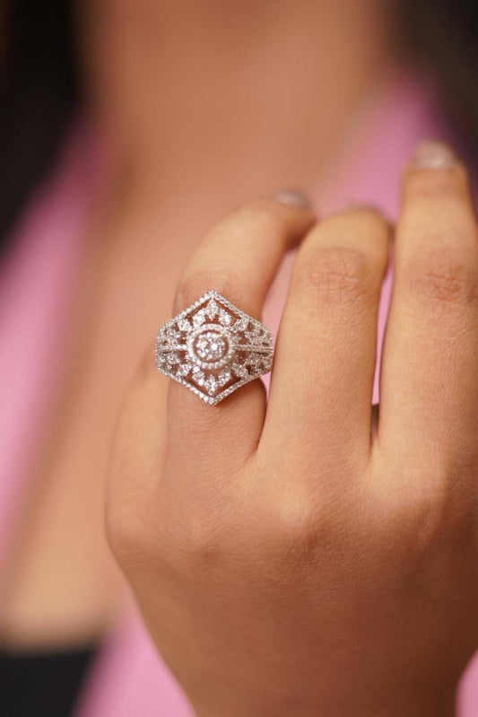 Vintage Solitaire Diamond Cocktail Ring | Daily Wear