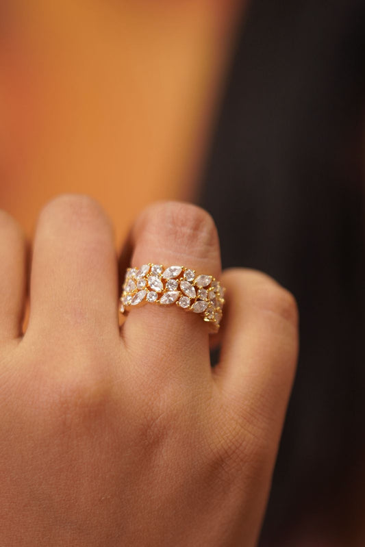 Marquise around Thick Diamond Band Ring | Daily Wear