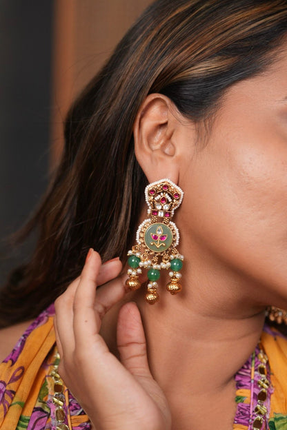 Chitralekha Indian Gold Traditional Earrings | Sone Pe Suhaga