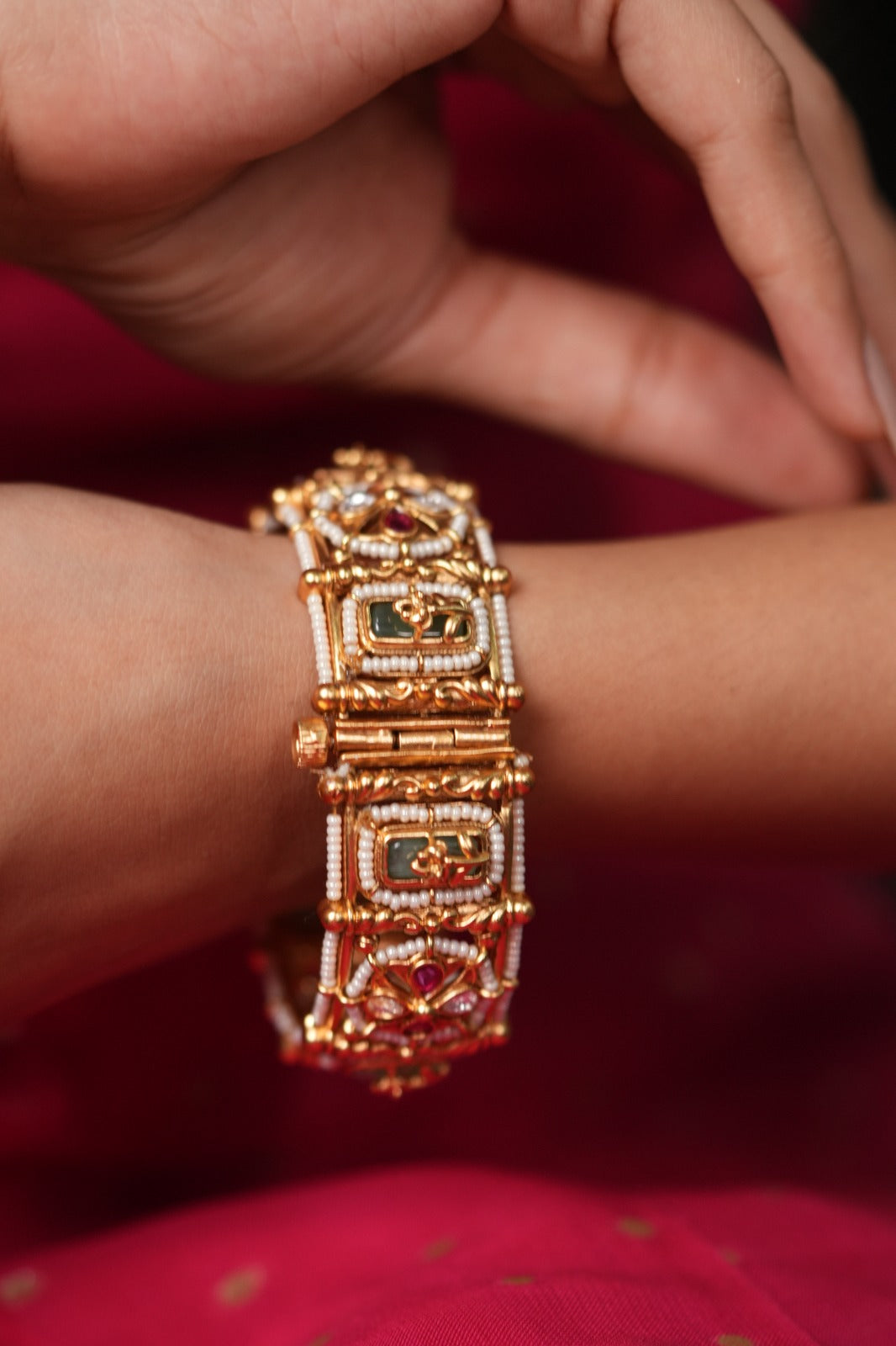 Susheela Mint Traditional Thick Bangle | Openable Kada | Sone Pe Suhaga