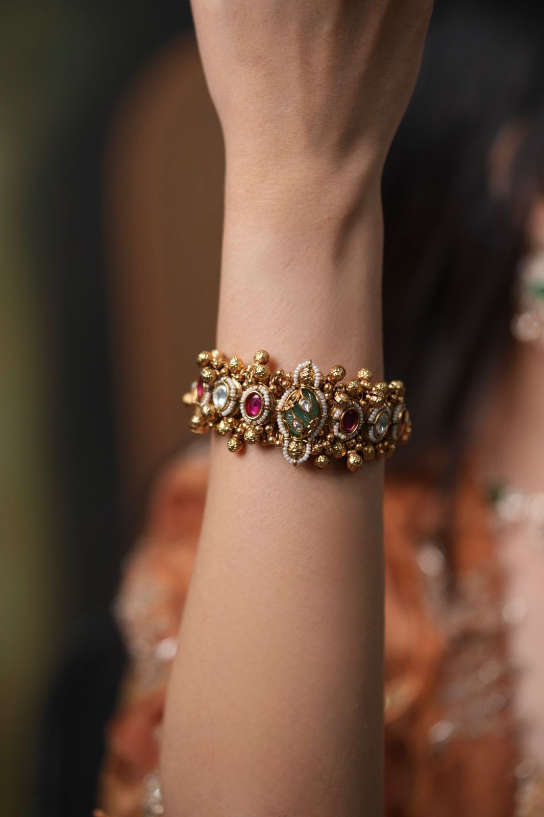 Jhunjhun Gold Traditional Indian Kada | Sone Pe Suhaga