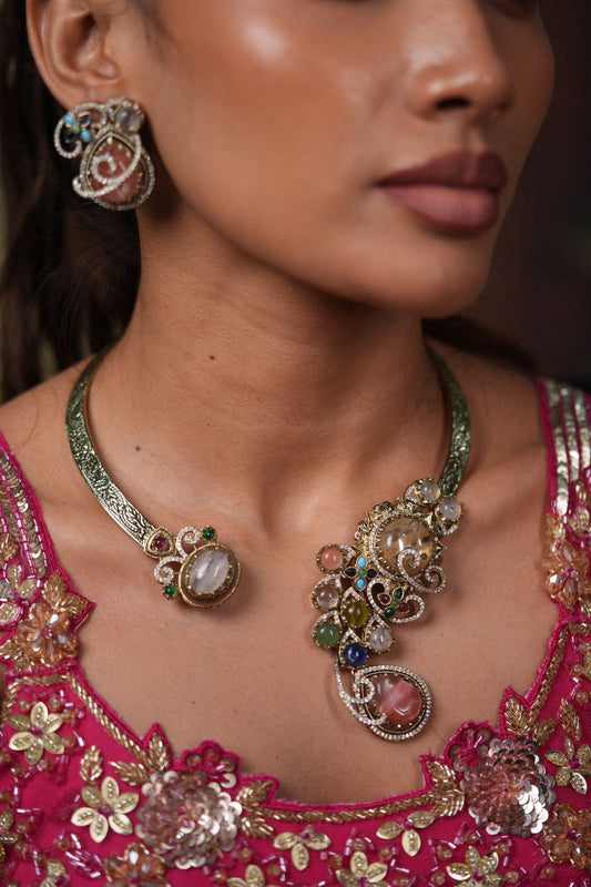 He said She Said Gemstone Sabhya Hasli With Studs | GemZ