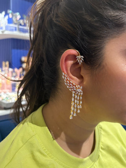 Mona Lisa Diamond Dangling Earcuff Earring