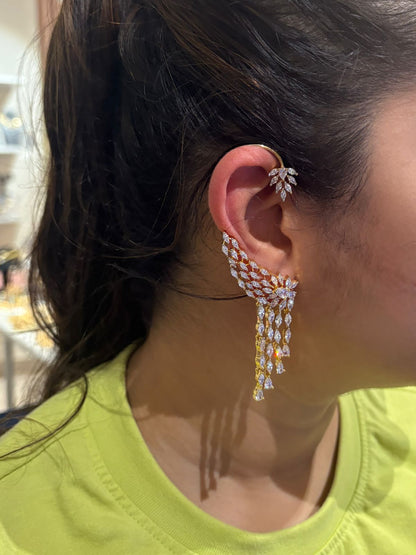 Mona Lisa Diamond Dangling Earcuff Earring