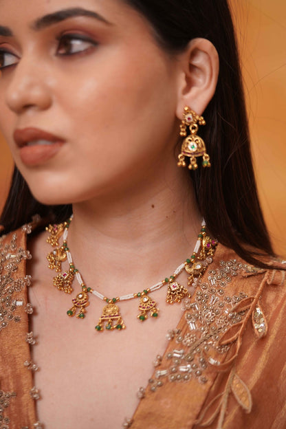 Sone ki Cheed Dainty Pearl Necklace Set | Sone Pe Suhaga
