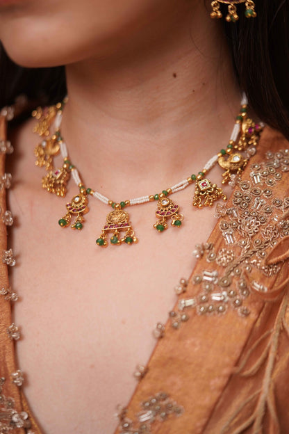 Sone ki Cheed Dainty Pearl Necklace Set | Sone Pe Suhaga