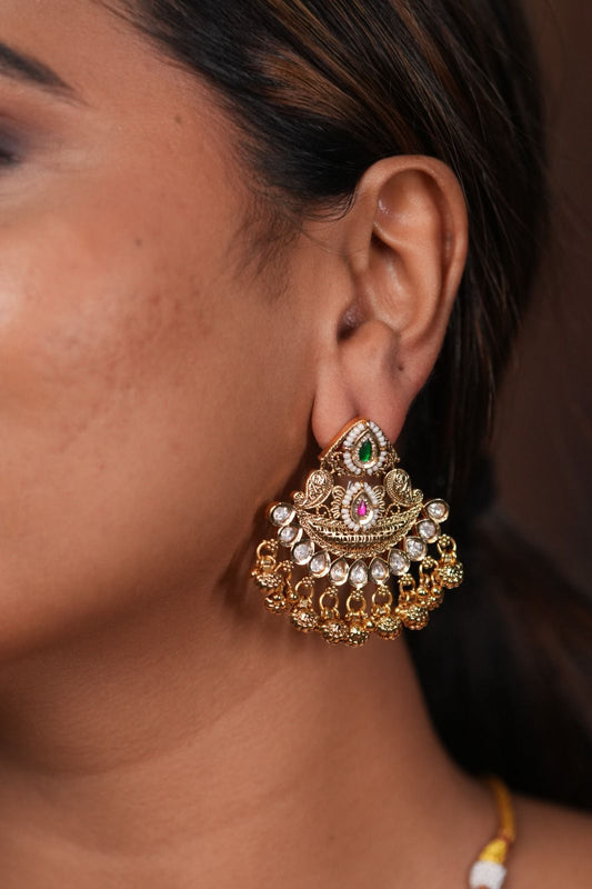 Padmohini Gold Traditional Necklace Set | Sone Pe Suhaga