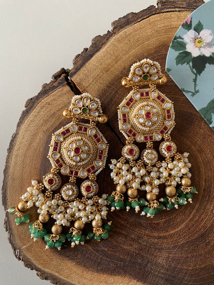 Leela Traditional Gold Oversized Indian Big Earring | Sone Pe Suhaga