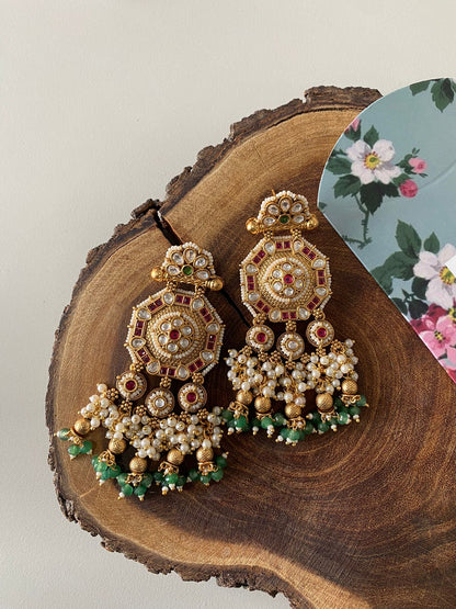 Leela Traditional Gold Oversized Indian Big Earring | Sone Pe Suhaga