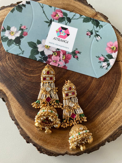 Urmila Traditional Polki Gold Jhumka | Sone Pe Suhaga
