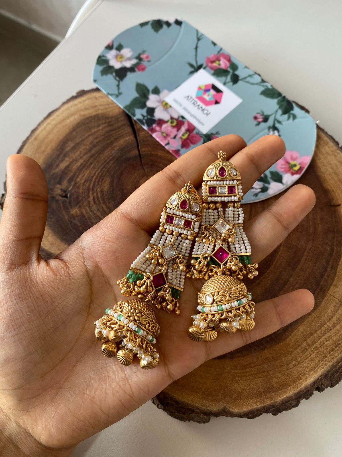 Urmila Traditional Polki Gold Jhumka | Sone Pe Suhaga