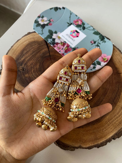 Urmila Traditional Polki Gold Jhumka | Sone Pe Suhaga