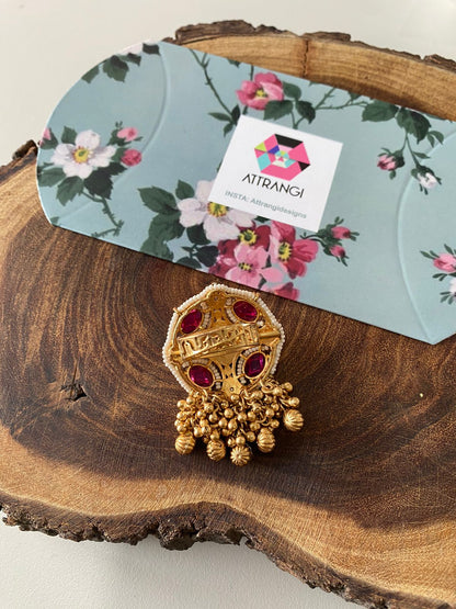 Suhani Gold Traditional Oversized Statement Ring | Sone Pe Suhaga