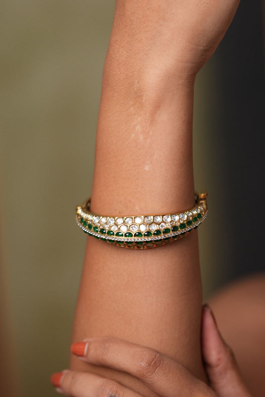 Bhargavi Elevated Polki Moissanite Bracelet Kada