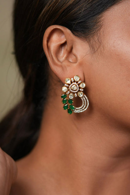 Gajak Polki Moissanite Indo western Studs