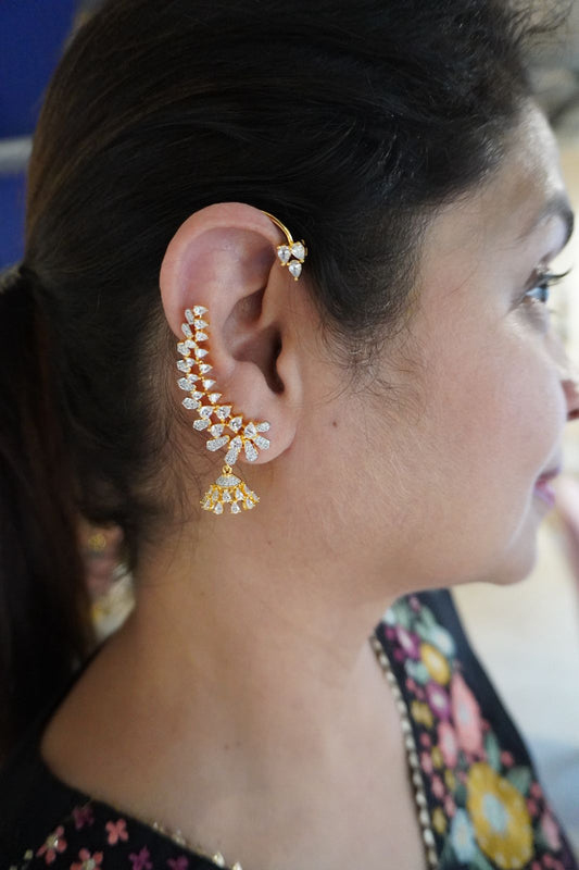 Sparkling Diamond Jhumki Earcuff Earring