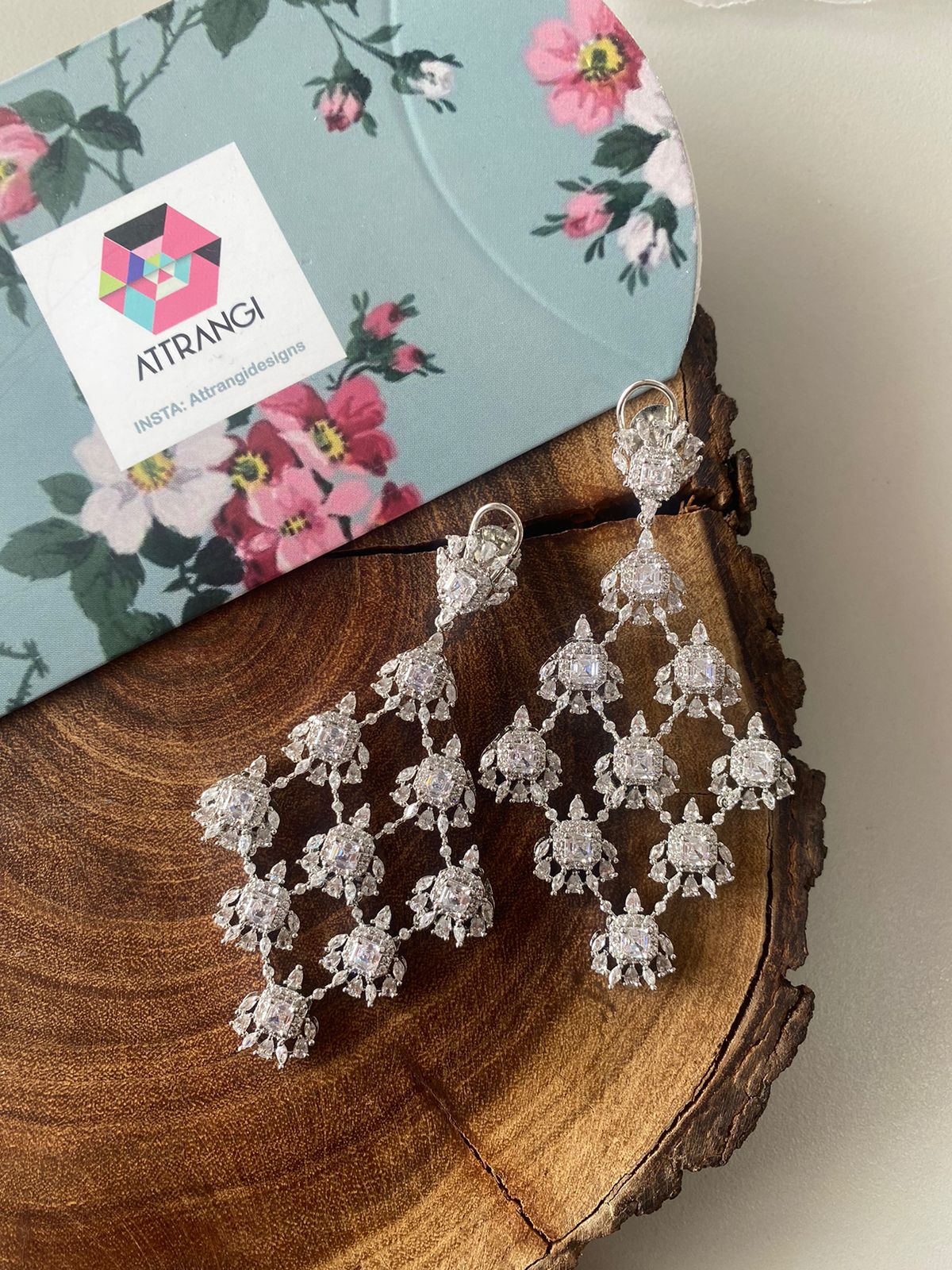 Fiona Diamond Stiff Long Dangler Earrings