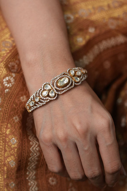 Tanya Moissanite Polki Uncut Diamond Kada