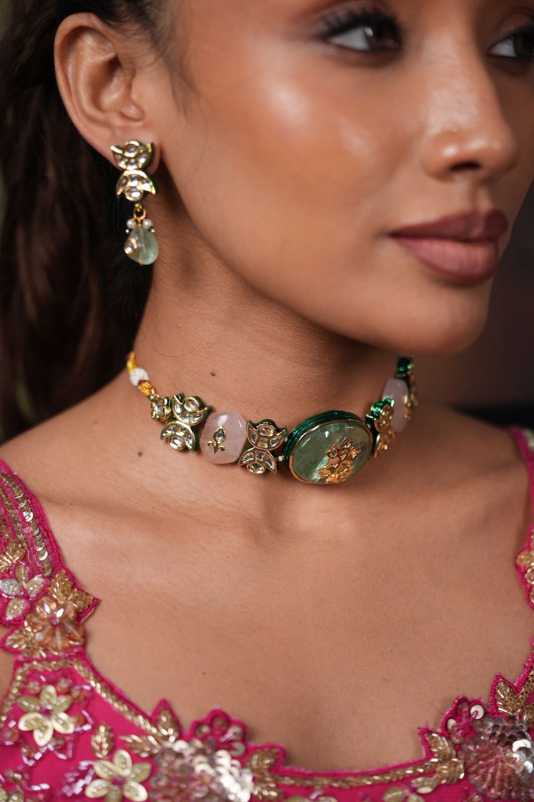 Mia Pastel IndoWestern Kundan  Choker Set
