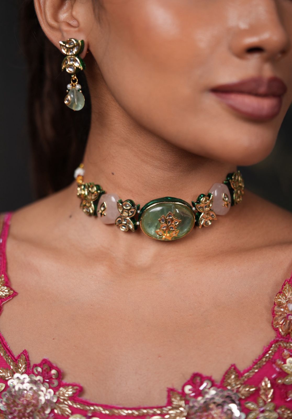 Mia Pastel IndoWestern Kundan  Choker Set