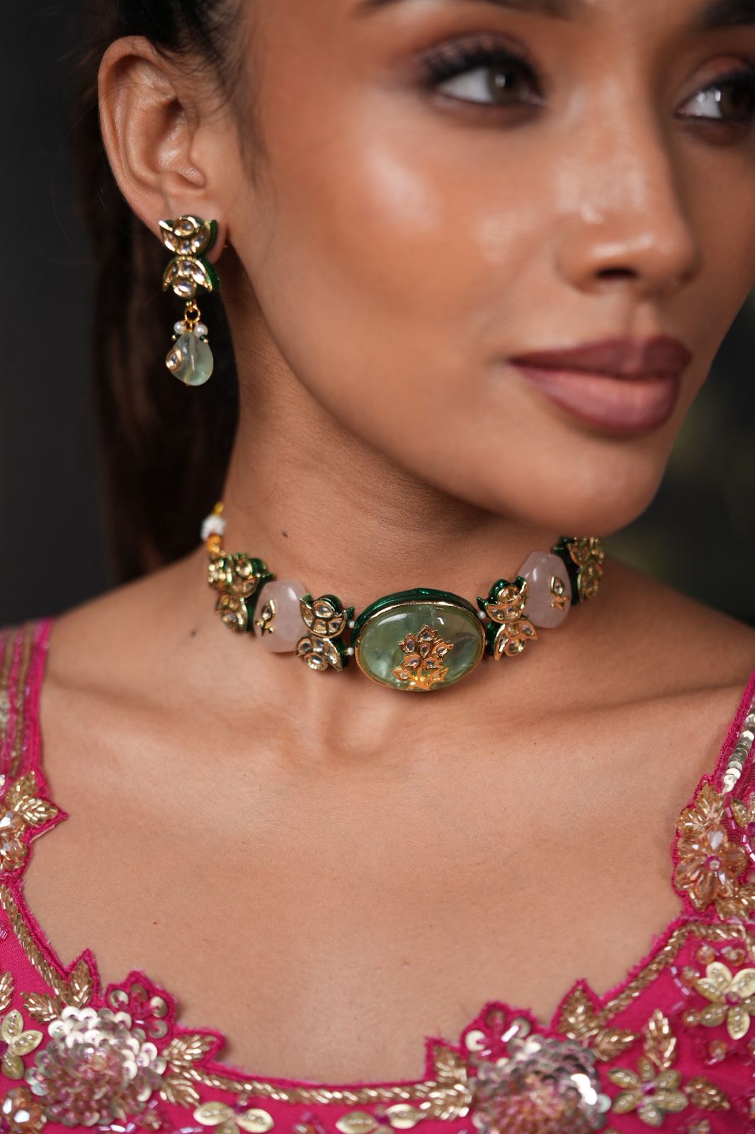 Mia Pastel IndoWestern Kundan  Choker Set