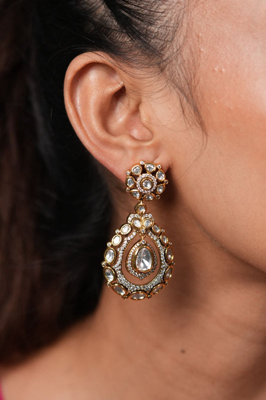 Shriya Polki Moissanite Indo Western Long Earring