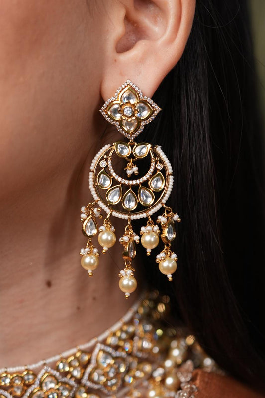Prajakta Polki Moissanite Choker Set with Chandbalis