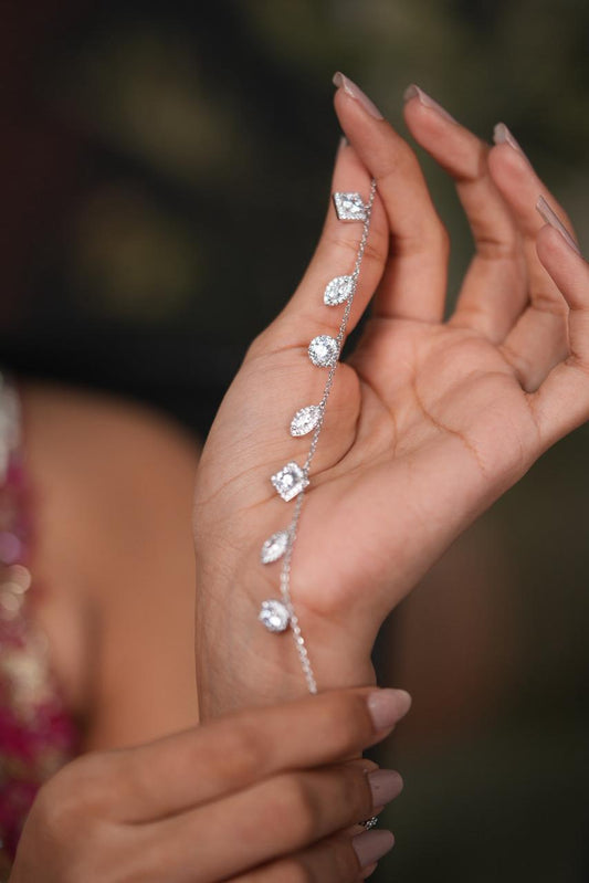 Dancing Multi Shaped Solitaire Diamond Tennis Bracelet